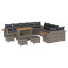 vidaXL Gartensofa-set 18 Stk. 11-Sitzanzahl Grau Poly-Rattan