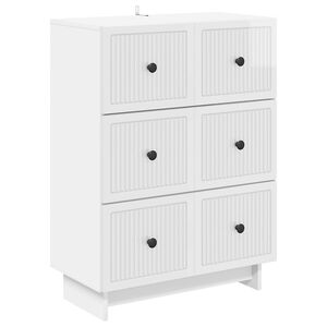 vidaXL Schubladenschrank Hochglanz Wei&szlig; 66 x 34,5 x 90 cm