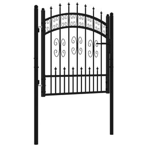 vidaXL Gartentor KAMPEN mit Speerspitze Schwarz 103 x 100 cm Stahl