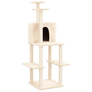 vidaXL Kratzbaum mit Sisal-Kratzs&auml;ulen Creme 144,5 cm