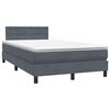 vidaXL Boxspringbett mit Matratze & LED Dunkelgrau 120x220 cm Samt