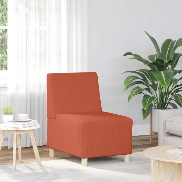 vidaXL Modulares Armfreies Sofa 2 pcs Orange 55 x 74 x 82 cm Cordstoff
