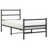 vidaXL Bettgestell mit Kopf- und Fu&szlig;teil Metall Schwarz 90x190 cm