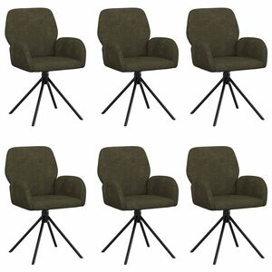 vidaXL Drehstuhl Esszimmer 6 pcs Kunstwildleder Olivegr&uuml;n