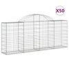 vidaXL Gabionen mit Hochbogen 50 Stk. 200x30x80/100cm Verzinktes Eisen