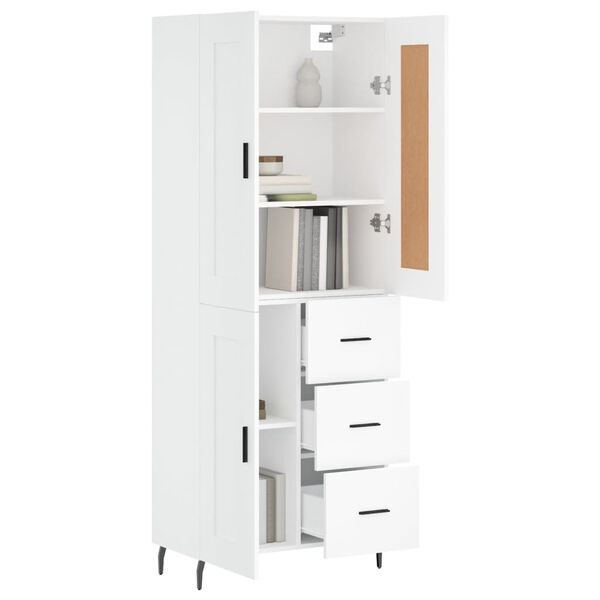 vidaXL Highboard Weiß 69,5x34x180 cm Holzwerkstoff