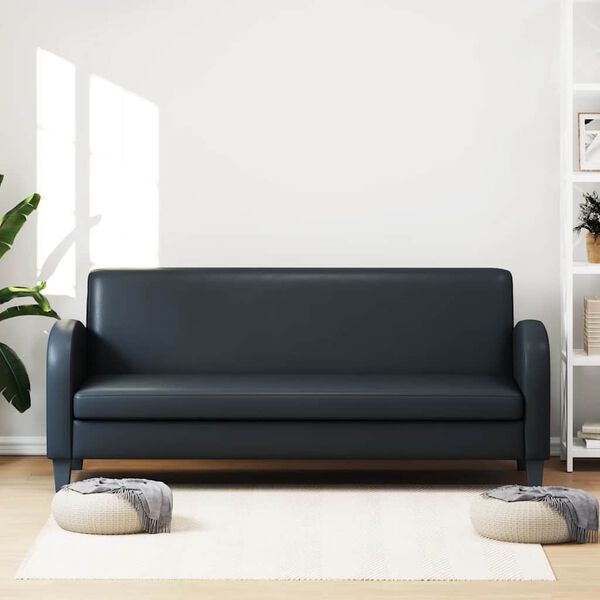 vidaXL 3-Sitzer-Sofa Kunstleder Schwarz