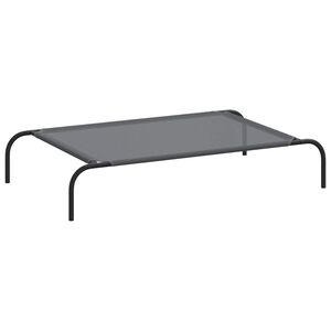 vidaXL Hundebett Erh&ouml;ht Grau 110x65x20 cm Textilene und Stahl