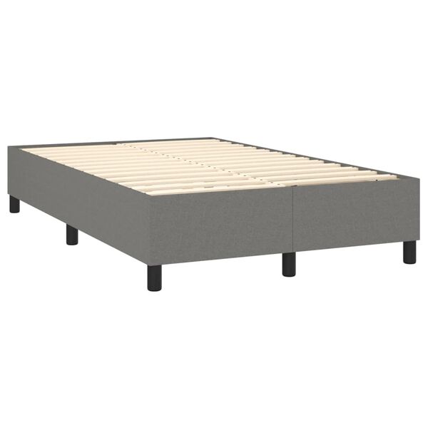vidaXL Boxspringbett mit Matratze Dunkelgrau 120x200 cm Stoff