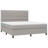 vidaXL Boxspringbett mit Matratze Hellgrau 180x200 cm Stoff