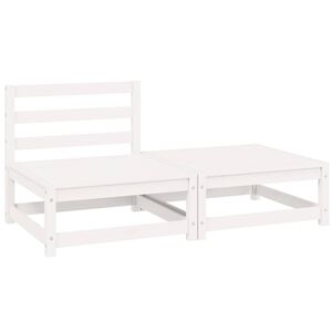 vidaXL 2-tlg. Garten-Lounge-Set Wei&szlig; Kiefer Massivholz