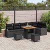 vidaXL Garten-Sofa-Set mit Kissen mit Speicher 9 pcs Schwarz