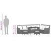 vidaXL 4tlg. Garten-Sofagarnitur mit Kissen L-Form Schwarz Poly Rattan