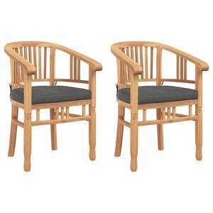 vidaXL Gartenstühle 2 pcs Braun 63 x 58 x 89 cm Teak-Massivholz