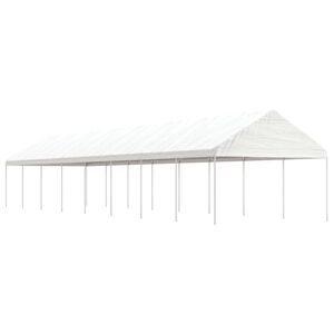 vidaXL Pavillon mit Dach Wei&szlig; 17,84x4,08x3,22 m Polyethylen