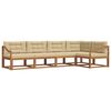 vidaXL Outdoor-Sofagarnitur 5 Stk. Natur und Beige