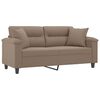 vidaXL 2-Sitzer-Sofa mit Kissen Taupe 140 cm Mikrofasergewebe