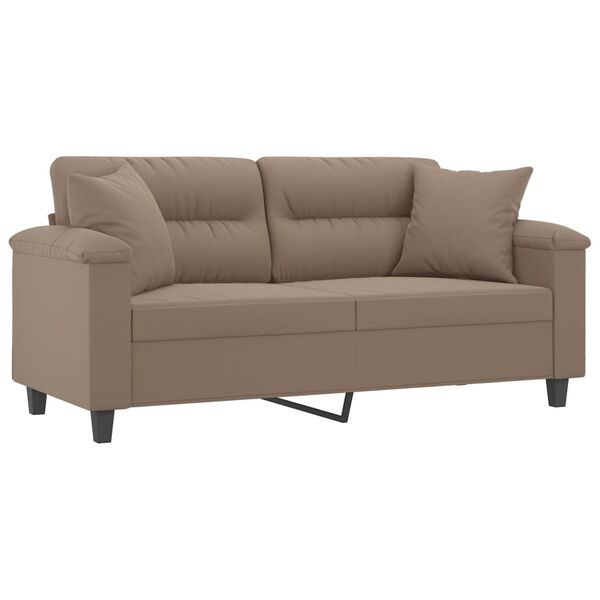 vidaXL 2-Sitzer-Sofa mit Kissen Taupe 140 cm Mikrofasergewebe
