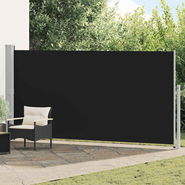 vidaXL Ausziehbare Seitenmarkise 160x500 cm Schwarz