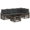 vidaXL Gartensofa-set 6 stk. Grau und Dunkelgrau Poly-Rattan