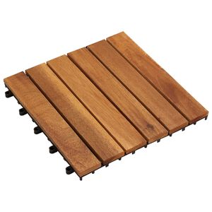 vidaXL Terrassenfliese 10 pcs Braun 30 x 30 cm Akazien-Hartholz
