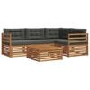 vidaXL Outdoor-Sofagarnitur 5 Stk. Natur und Anthrazit