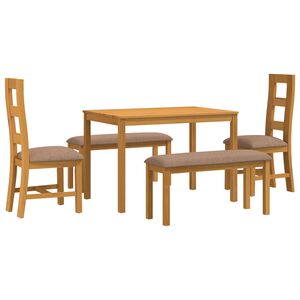 vidaXL Essgruppe 5 stk. Grau Massivholz Eiche
