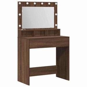 vidaXL Schminktisch mit Regal Braun Eichen-Optik 75,5 x 41 x 135 cm