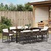 vidaXL Garten Essgruppe mit Kissen 9 pcs Braun Poly-Rattan