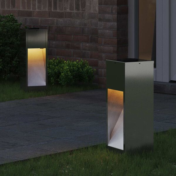 vidaXL Solar LED Wegeleuchte 2 pcs Galvanisiert Galvanisiert