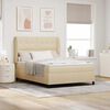 vidaXL Boxspringbett mit Matratze Creme 160 x 200 cm Stoff