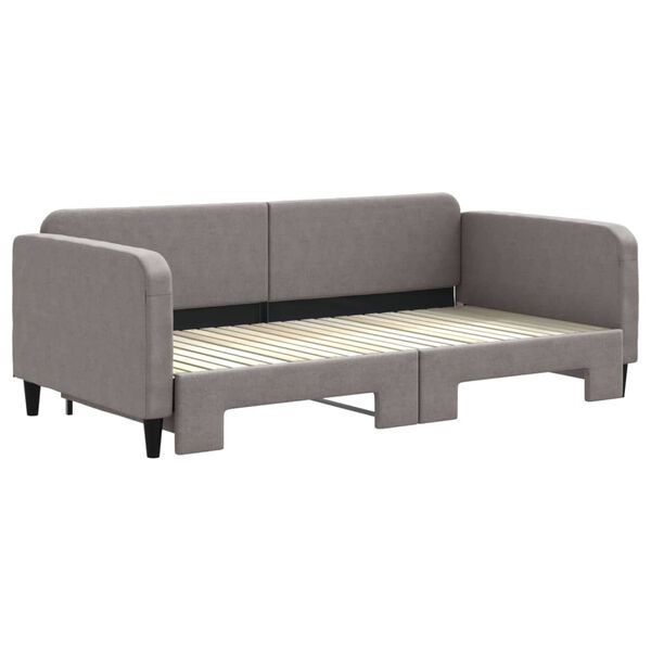 vidaXL Tagesbett Ausziehbar Taupe 100x200 cm Stoff