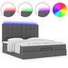 vidaXL Ottoman-Bett mit Matratze & LEDs Dunkelgrau 180x200 cm Stoff