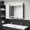 vidaXL Badezimmerspiegelschrank Grau 80 x 12 x 68 cm Holzwerkstoff