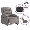 vidaXL Relaxsessel Elektrisch Taupe Stoff