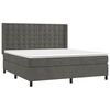 vidaXL Boxspringbett mit Matratze & LED Dunkelgrau 180x200 cm Samt