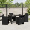 vidaXL Garten Essgruppe mit Kissen 5 pcs Schwarz Poly-Rattan
