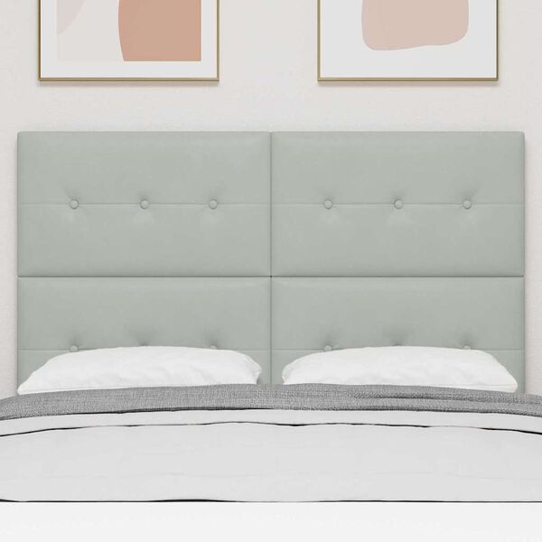 vidaXL Kopfteil mit Kopfteil Hellgrau 160 cm Kunstleder