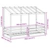 vidaXL Kinderbett mit Dach Wachsbraun 75x190 cm Massivholz Kiefer
