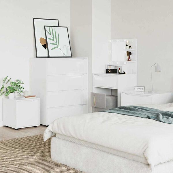 vidaXL Badezimmerschrank Hochglanz Wei&szlig; 40,5 x 40 x 44 cm