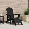 vidaXL Adirondack-Stuhl mit Kissen Schwarz 74 x 82 x 92 cm HDPE