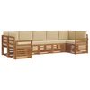 vidaXL Sofagarnituren 7 pcs Natur und Beige Massivholz Akazie