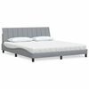 vidaXL Bett mit Matratze "Hanko" Hellgrau 180x200 cm Stoff