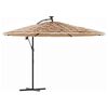 vidaXL Sonnenschirm mit LED und Stahlmast Braun 269x269x235 cm