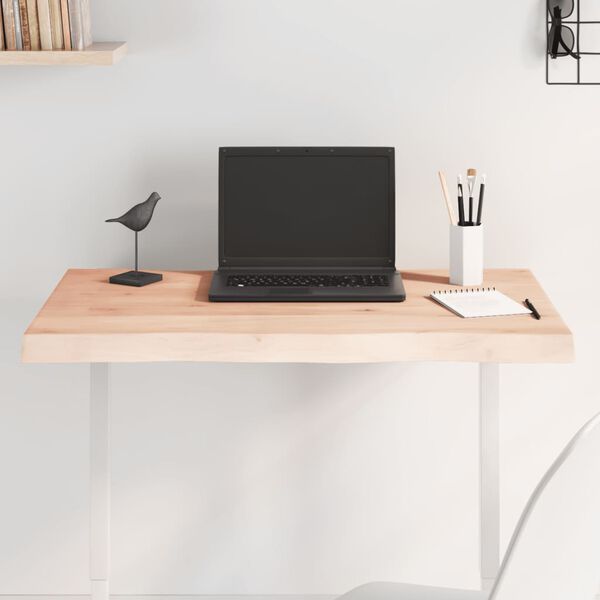 vidaXL Tischplatte 80x60x(2-4) cm Massivholz Unbehandelt Baumkante