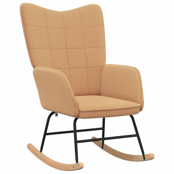 vidaXL Schaukelstuhl Beige Sherpa-Stoff