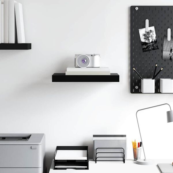 vidaXL Schwebendes Wandregal Schwarz 40x23x3,8 cm MDF