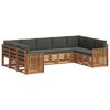 vidaXL Outdoor-Sofagarnitur 9 stk. Natur und Anthrazit
