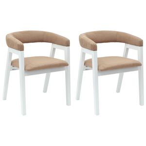 vidaXL Esszimmerst&uuml;hle 2 pcs Wei&szlig; 54 x 57 x 73 cm Massives Gummiholz
