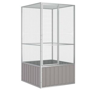 vidaXL Vogelk&auml;fig Grau 111x107x211,5 cm Verzinkter Stahl